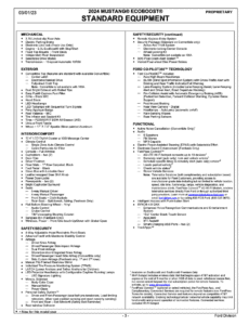 2024 Mustang EcoBoost Order Guide